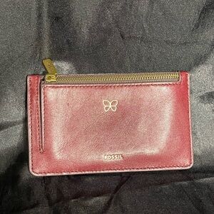 Fossil Wallet Key Chain Coin Zipper Card Holder